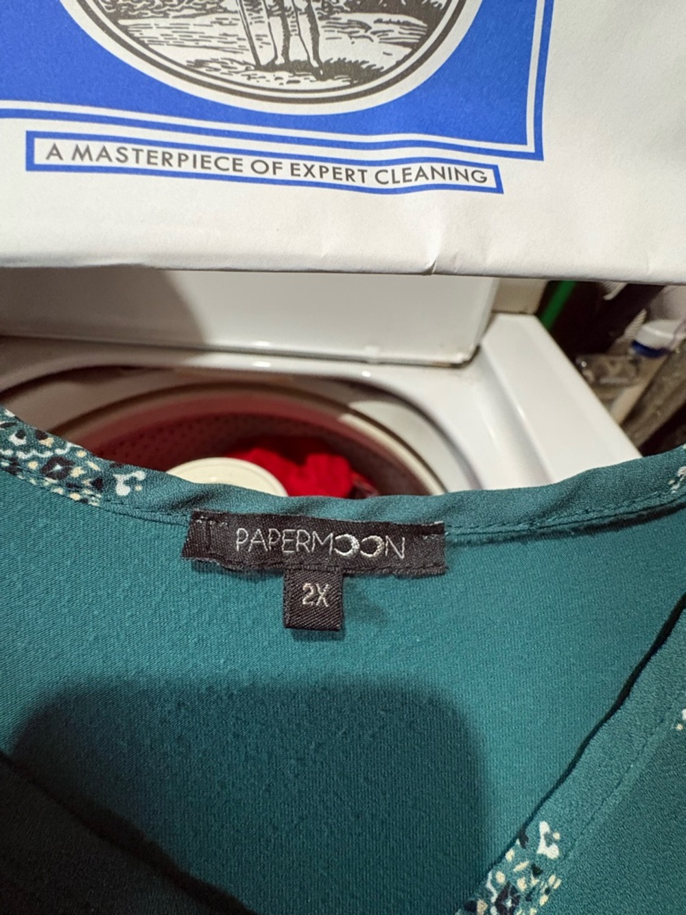 Papermoon Teal Floral Trim Top - 2X